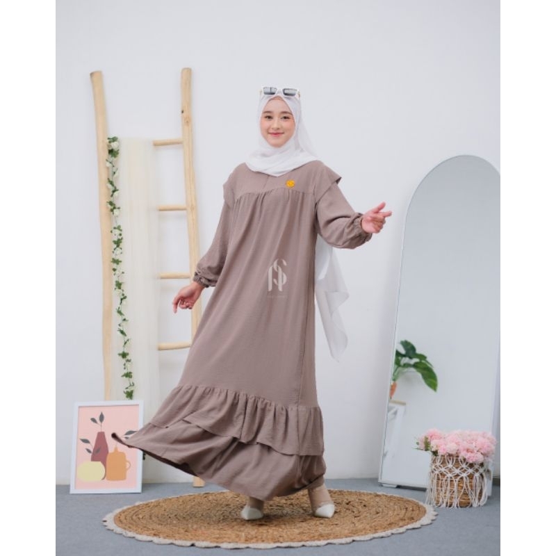 GAMIS HOMEDRESS CRINKLE AIRFLOW PREMIUM DRESS POLOS EARTHTONE PASTEL AESTHETIC