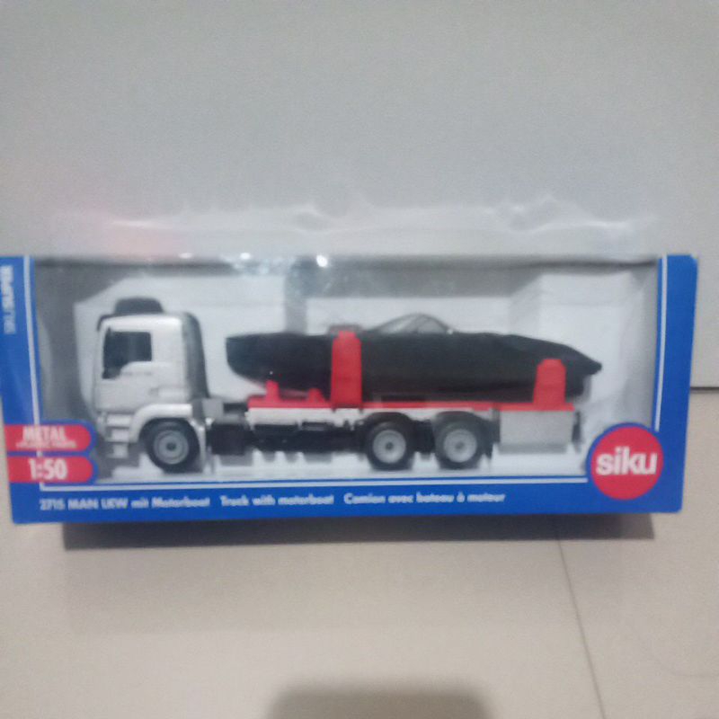 truck with motorboat siku metal
