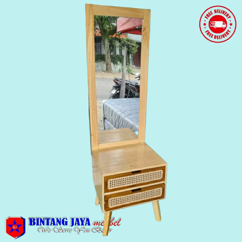 Meja Rias Putih/Meja Rias Minimalis/meja rias kecil/ meja make up jati