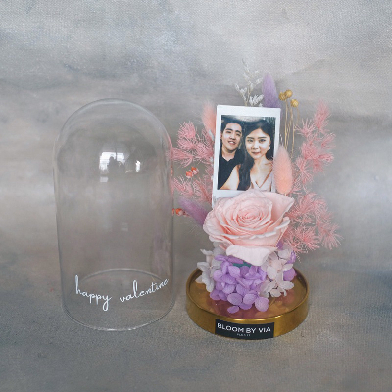 Flower dome / Valentine dome / Flower Glass Valentine / Valentine flower