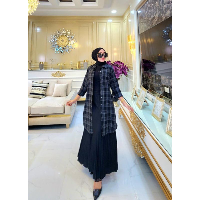 GAMIS WANITA TARTAN SET ROK
