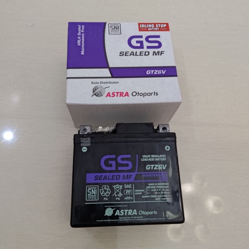 Aki GS Astra GTZ6V Accu Kering Vario 125 150 Beat New ISS CBR 150R ORI