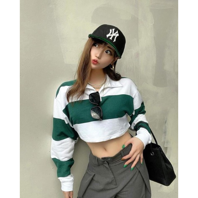 Rugby Cropped Sweatshirt / Atasan wanita