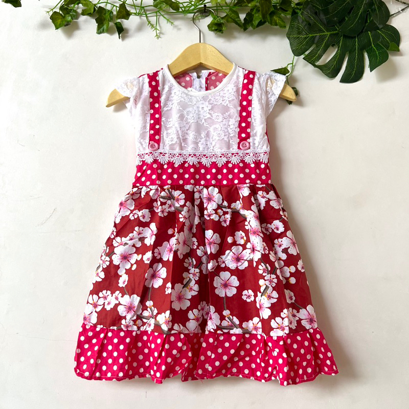 Dress anak cewek 2 3 tahun gaun anak motif bunga baju anak perempuan cewek ( dress ananda brokat )