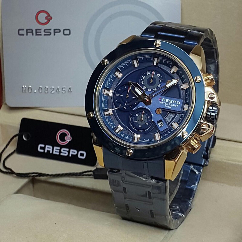 jam tangan pria chrono aktif crespo C5023G water resistand Analog-Digital