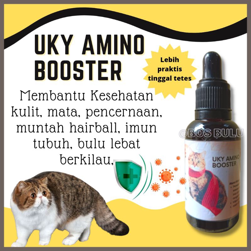 uky amino booster vitamin nafsu makan penggemuk badan pelebat bulu kucing 30ml