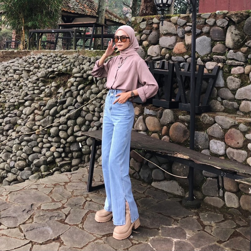 [LUXE.DLABEL] - Jeans 109 | Celana panjang Highwaist wanita Jeans import premium Jeans wanita polos ripped jeans High waist jeans wanita bkk Skinny Jeans High waist Baggy jeans Wideleg Jeans Kulot jeans Boyfriend jeans Wanita Kargo Jeans bangkok