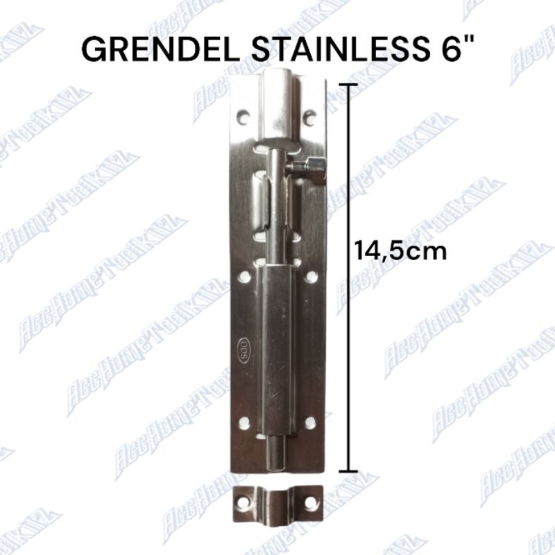 GRENDEL STAINLESS 4&quot; 6&quot; KUNCI PINTU JENDELA KAMAR MANDI SLOT