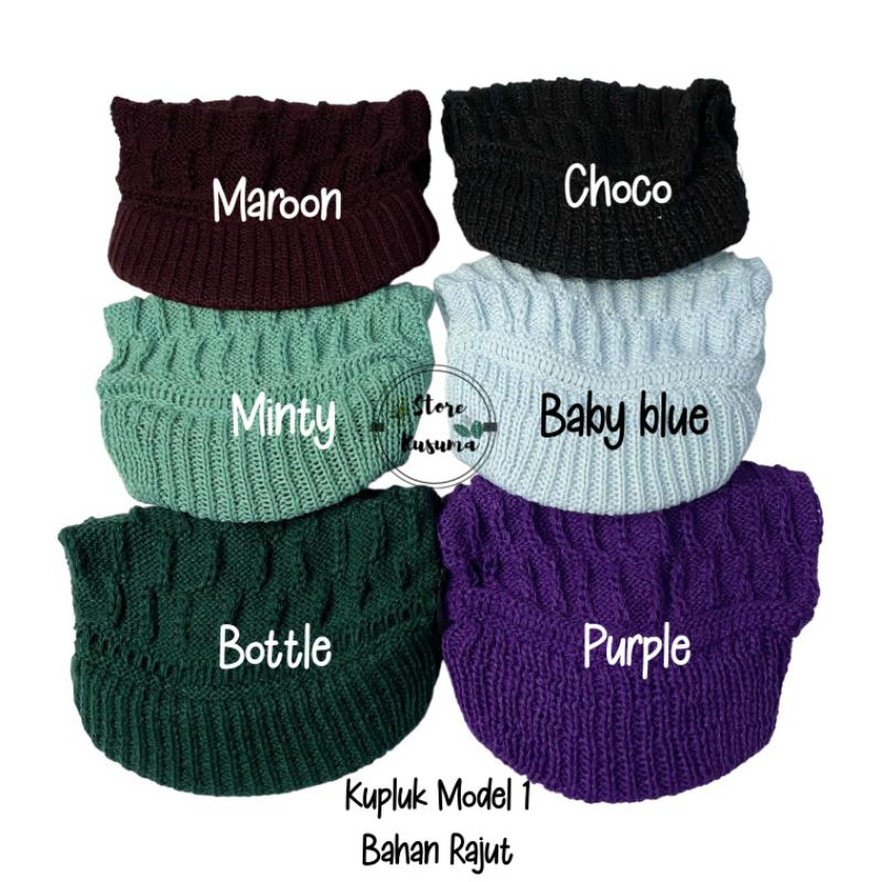 TOPI emak emak - Kupluk ped daleman hijab bahan wool