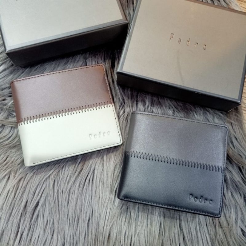 Dompet Lipat pria Pedro Leather Dompet Kulit asli impor