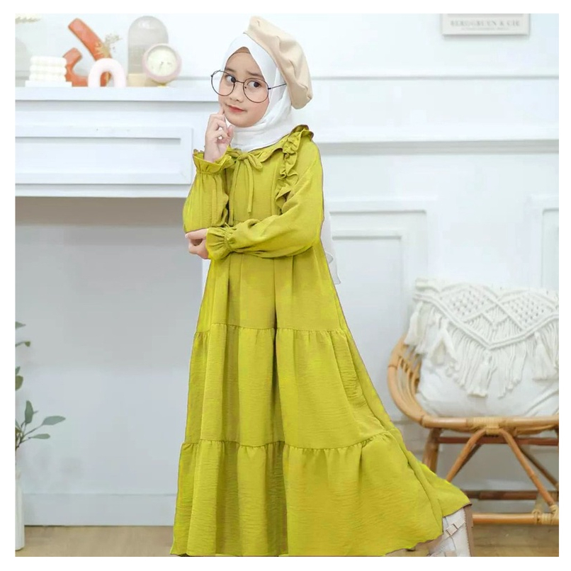 (Dress Saja) Gamis Anak Perempuan / Gamis Crinkle / Baju Muslim Anak Perempuan / Gamis Anak 2 Tahun / Baju Gamis Anak Perempuan / Dress Anak Perempuan 3 tahun / Gamis Anak Set Hijab Terbaru / Gamis Anak Terbaru 2022 Model Terbaru Syifa Kids