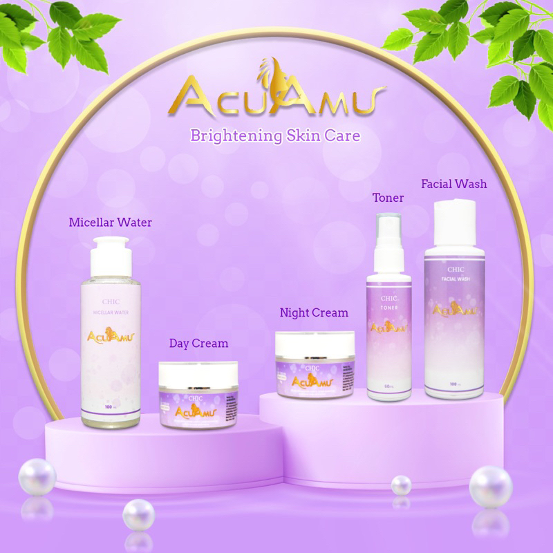 ACUAMU PAKET BRIGHTENING SERIES/ PERAWATAN WAJAH CERAH DALAM 14 HARI/ SKINCARE BPOM