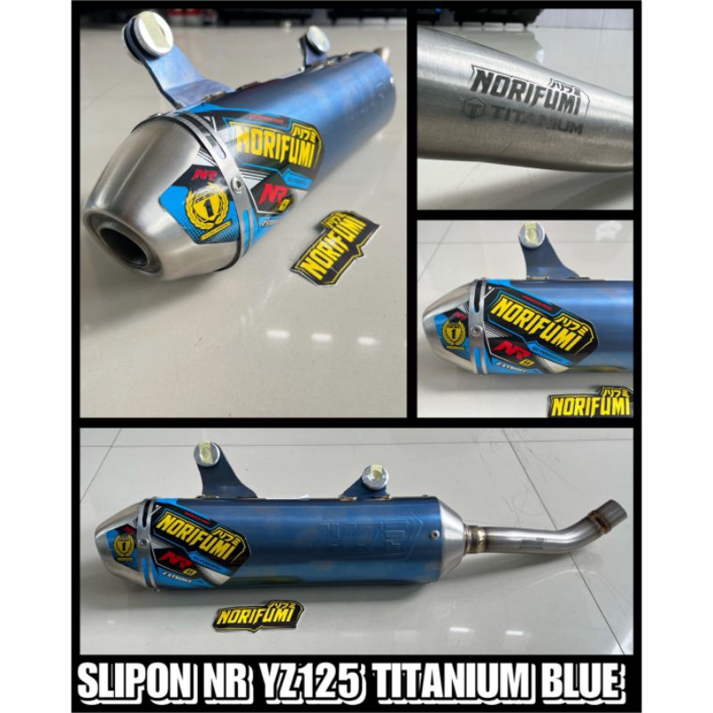 KNALPOT YZ125 NORIFUMI SLIP ON NR TITANUM BLUE