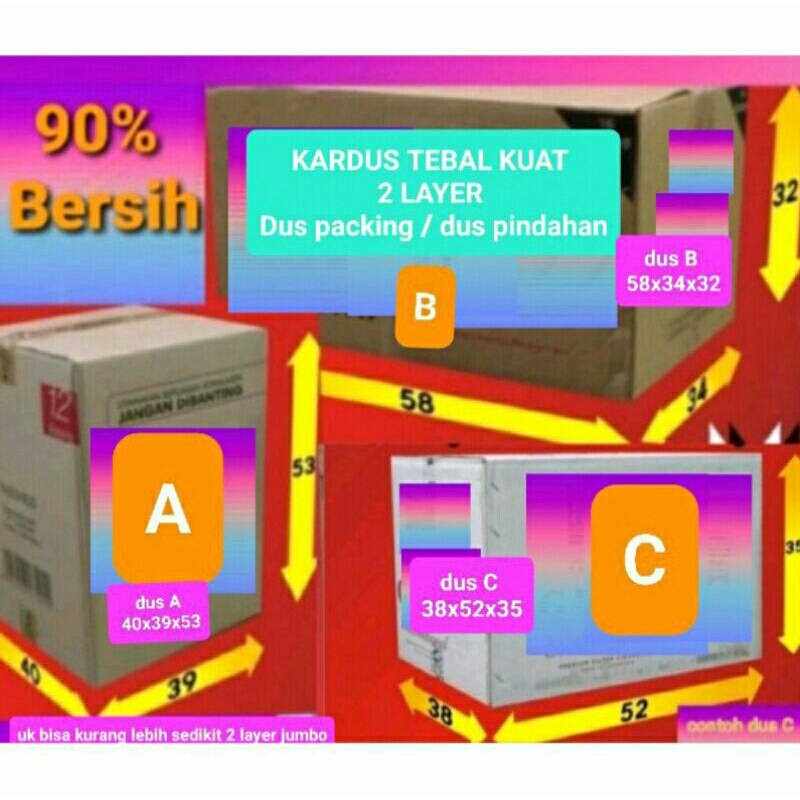 

KARDUS 2 LAYER TEBAL DAN KUAT UNTUK PACKING DAN PINDAHAN/ DUS TEBAL