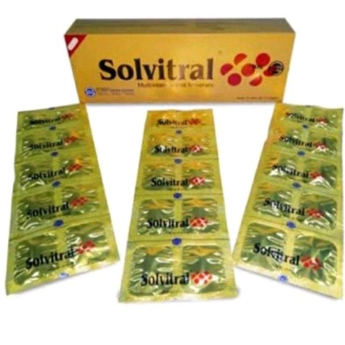 Solvitral Per Strip isi 10 Multivitamin Kesehatan Mata, Kulit dan Tulang