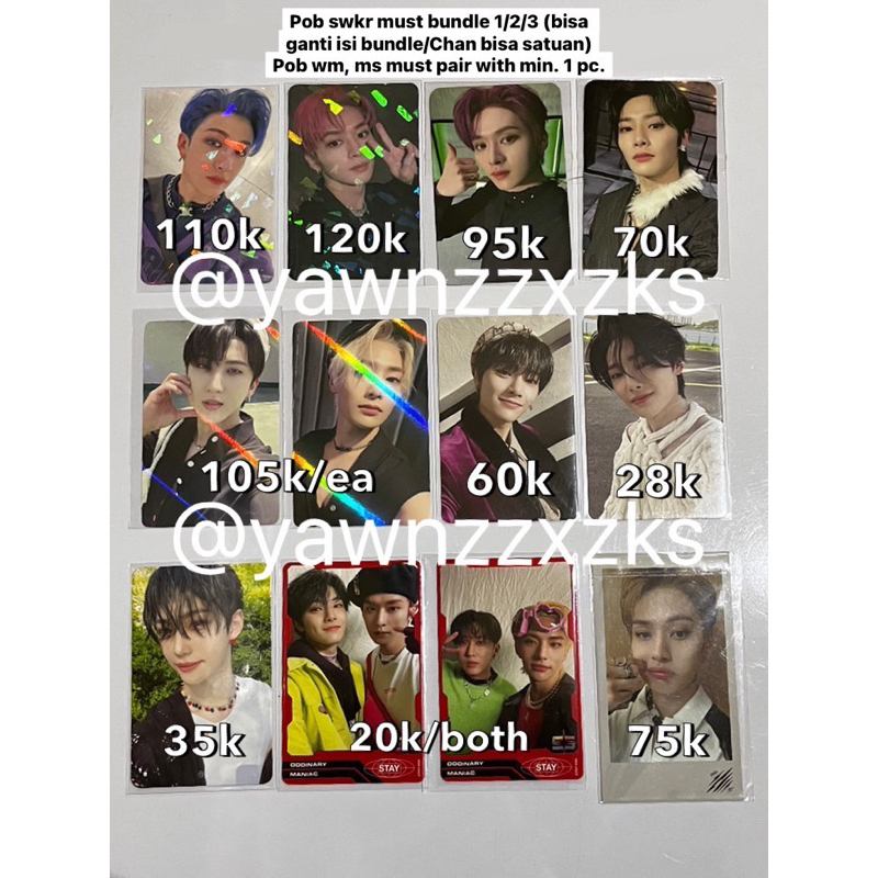 Stray Kids Maxident Makestar Withmuu go heart tcrush Oddinary jewel mmt maniac pola photocard pc ban