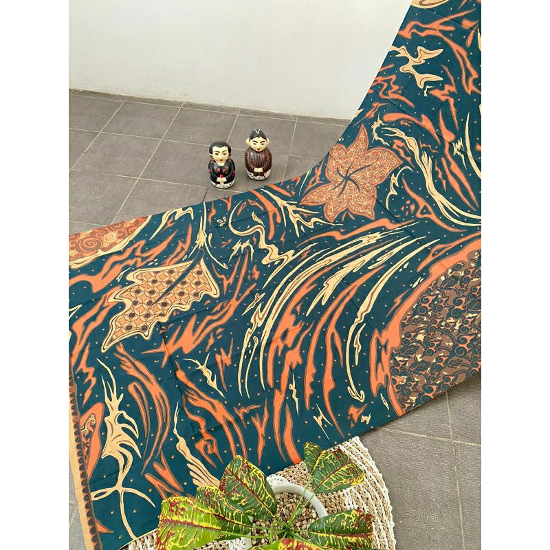 Bahan Kain Batik Solo abstrak serat kayu