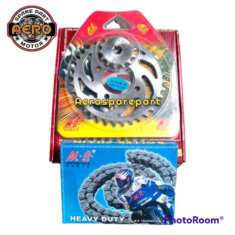 GEAR GER SET GEAR DEPAN BELAKANG RANTAI SET RC RC100 RC 100 BRAVO SHOGUN SHOGUN OLD SHOGUN KEBO