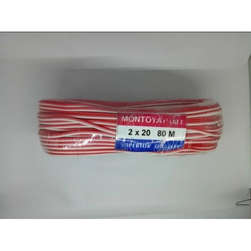 kabel nyz 2 jalur 2x20 80M merah putih / kabel listrik 2x20 serabut tembaga