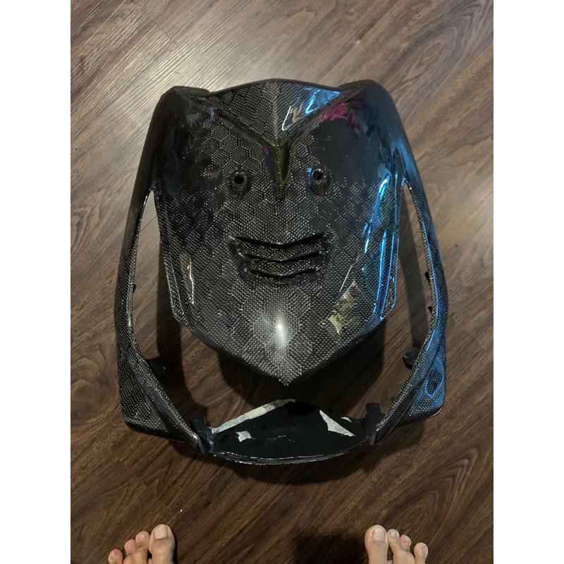 Tameng depan beat karbu carbon kevlar