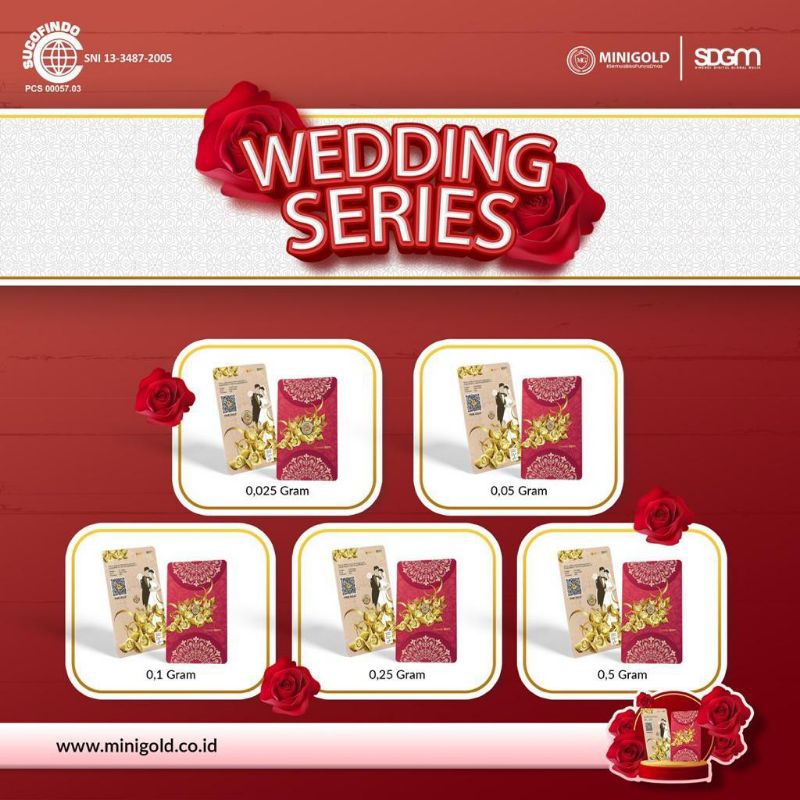 MiniGold Gift Series WEDDING Emas Mini Gold Logam Mulia 24 Karat