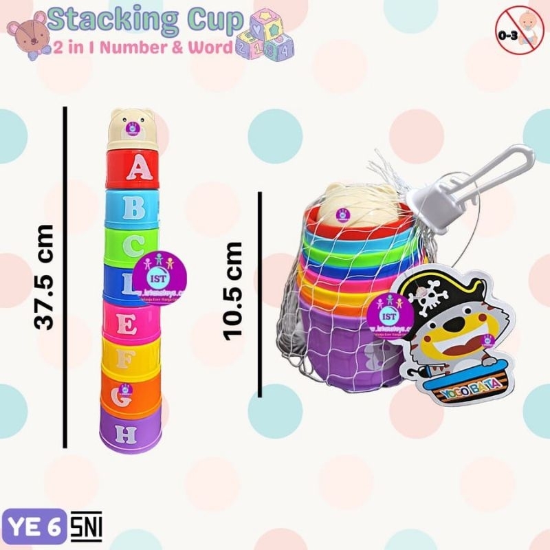 Mainan Edukasi YE 6 Stacking Cup / Mainan Edukasi Susun Gelas Sensory Play