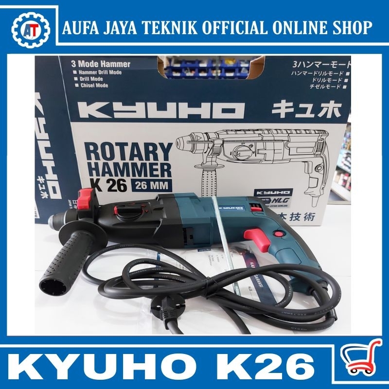 mesin bor bobok beton besi Rotary hammer 3mode kyuho 26mm K26