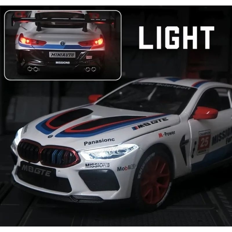 Diecast Mobil BMW M8 GLE Miniatur Die-cast Mobil Balap Sport Recing Skala 1:24