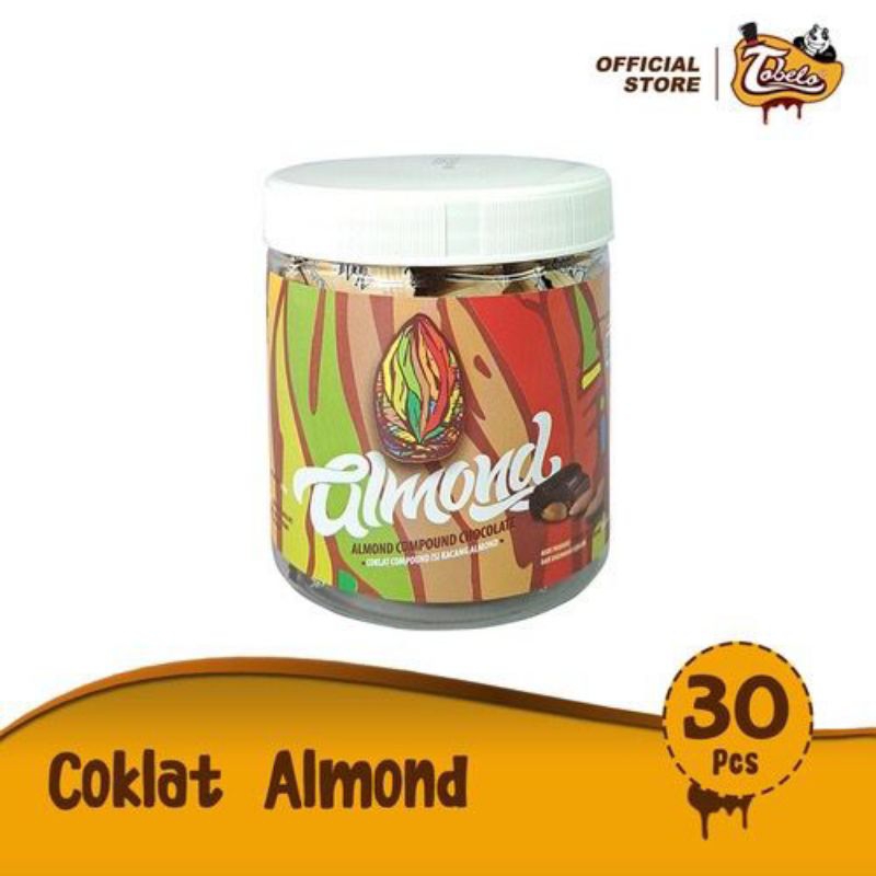 Tobelo Cokelat Almond 1 JAR isi 30 Pcs Cokelat Compound isi Kacang Almond