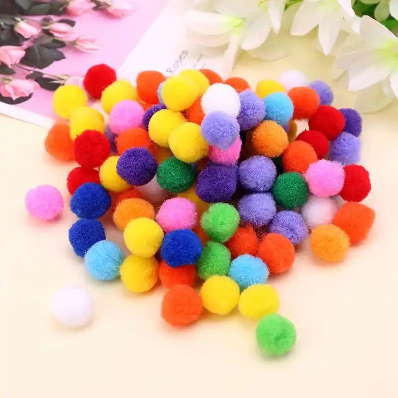 Pompom / Pom pom 3cm 2cm/ bola bulu sorting color mengenal warna /bola bulu untuk menghitung/ sensory toys/ mainan anak