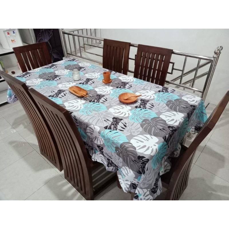 TAPLAK MEJA MAKAN KAIN MURAH UKURAN 140X220 CM ANEKA MOTIF