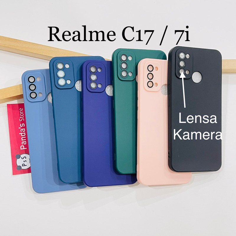 Case Realme C17 / 7i Lenspro Makaron Full Color Softcase Pro Lensa