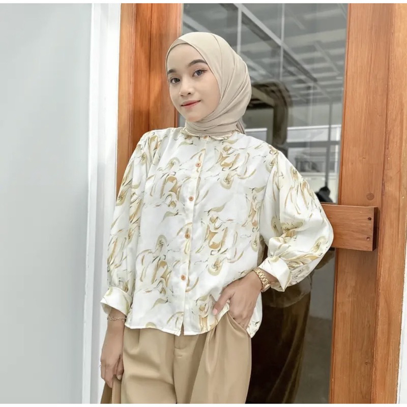 MARBLE PUFFY BLOUSE