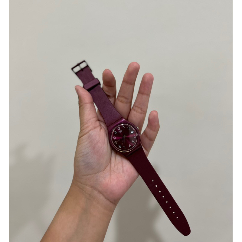 Jam Swatch Second Original warna Burgundy Wine