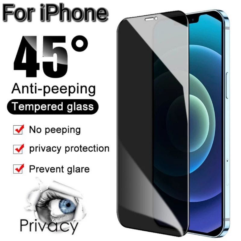 Tempered Glass Anti Spy IPhone XR Iphone X Iphone Xs Iphone Xs Max Iphone 11 Iphone 11 Pro Iphone 11 Pro Max Anti Gores Anti Spy Full Layar