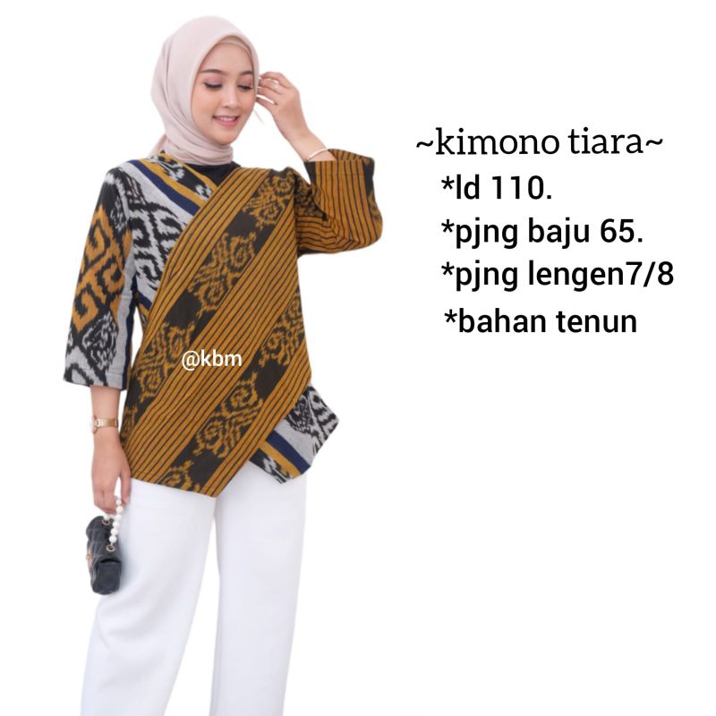 blus kimono tenun dan katun batik solo kimono