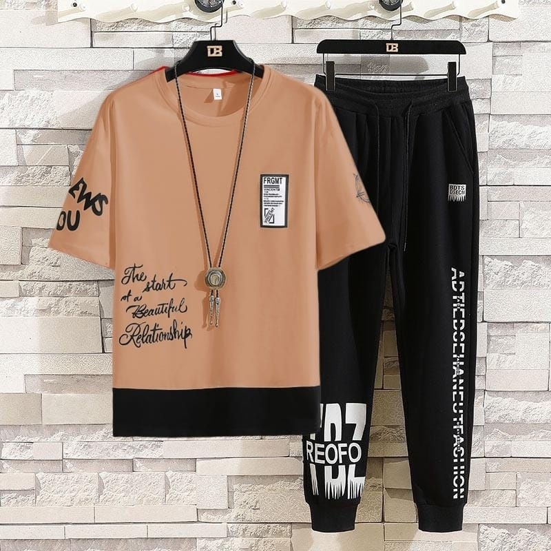 STELAN ( REO ) STELAN PRIA DEWASA 1 SET BAJU KAOS OBLONG + CELANA PANJANG JOGGER GOOD QUALITY