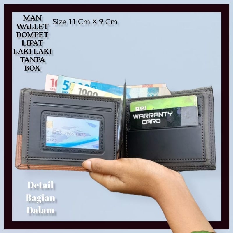 MAN WALLET DOMPET LIPAT LAKI LAKI TANPA BOX