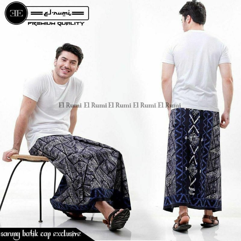 Sarung batik abstrak cap asli pekalongan fashion muslim pria dewasa termurah terlaris