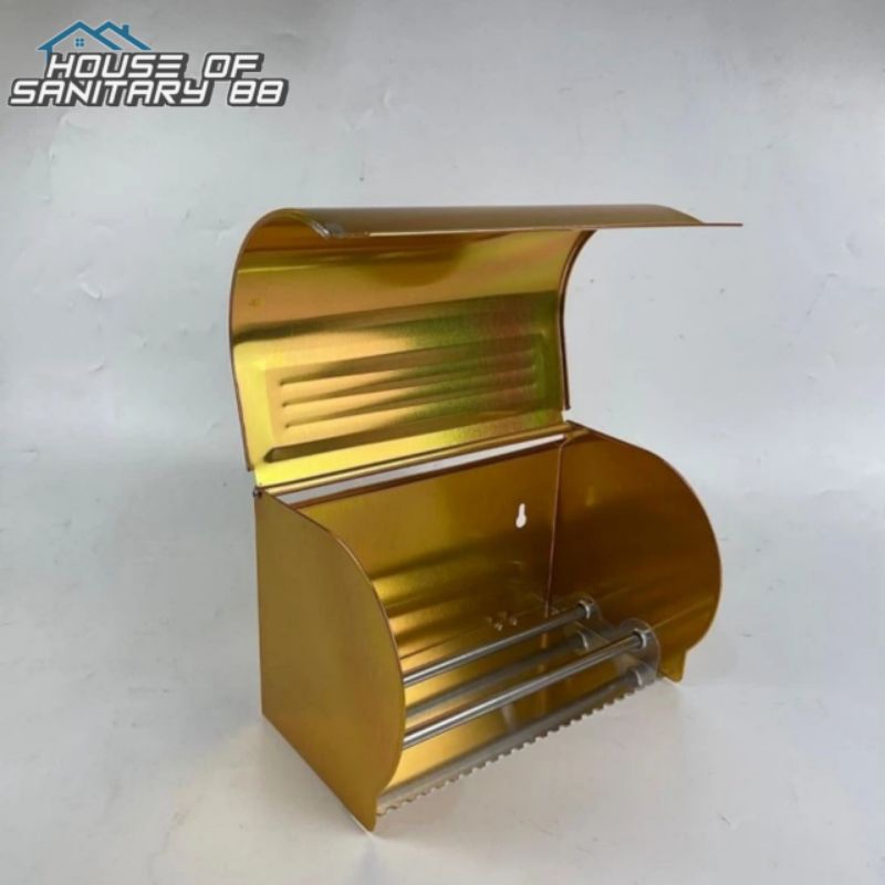 Tempat Tissue Stainless Kotak / tisu roll toilet holder GOLD