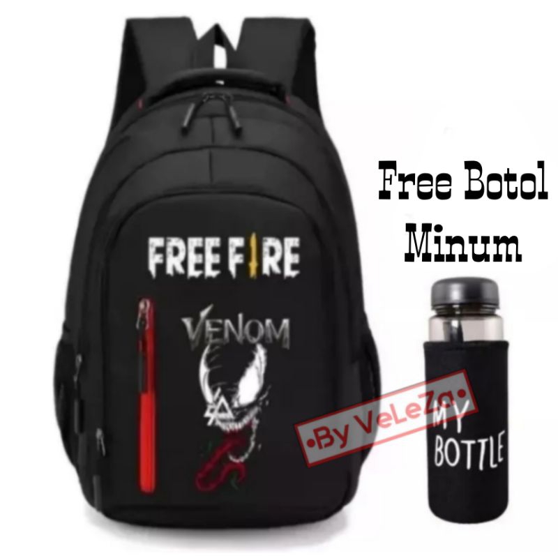 Tas Ransel Anak Karakter Free Fire Venom Free Botol Minum Tas Anak