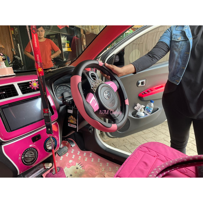 Sarung stir mobil Yaris Cross - yaris - swift - Ayla - Agya / cover stir mobil Sigra - Etios - sirion asli MBTech - Universal