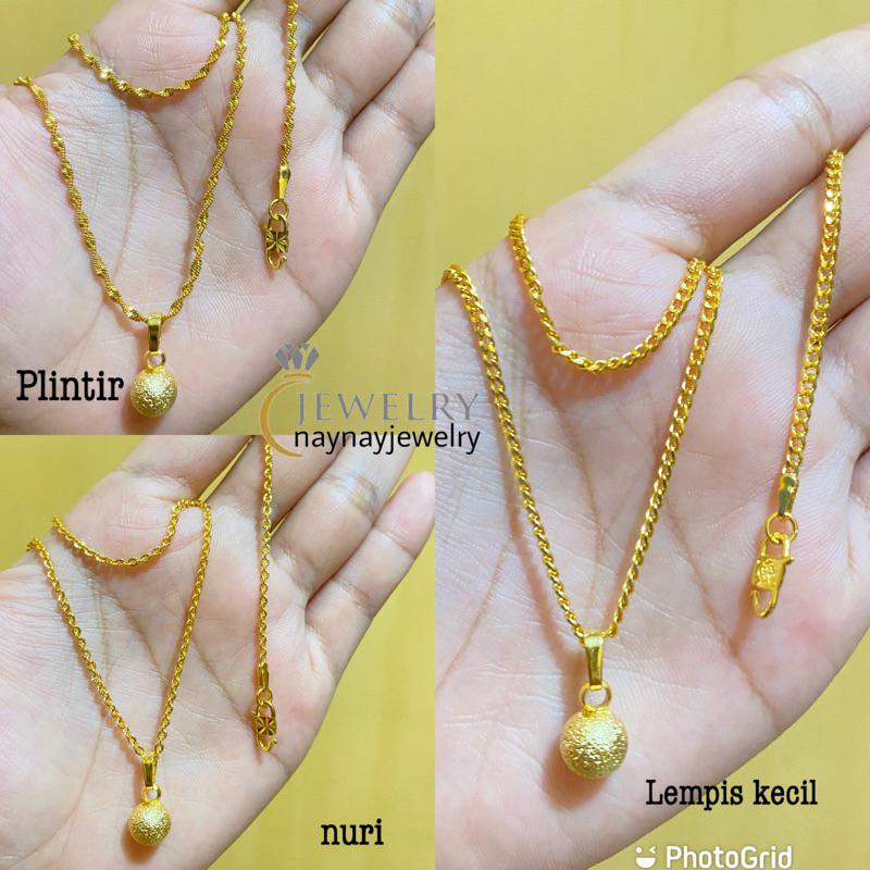 Kalung koin bulat pasir / warna 24k