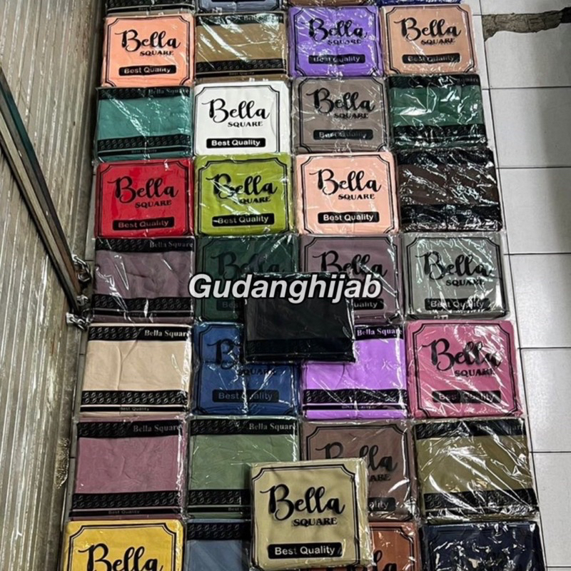HIJAB KHUSUS KODIAN SEGIEMPAT POLOS BELLA SQUARE | PAKET USAHA | SEGIEMPAT BELLA SQUARE | HIJAB BELL