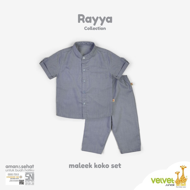 Velvet junior rayya koko set maleek koko series - stelan koko anak | baju muslim anak