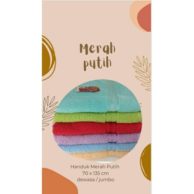 Handuk merah putih, handuk nyerap, handuk halus,  handuk lembut, handuk catton, handuk jumbo, handuk