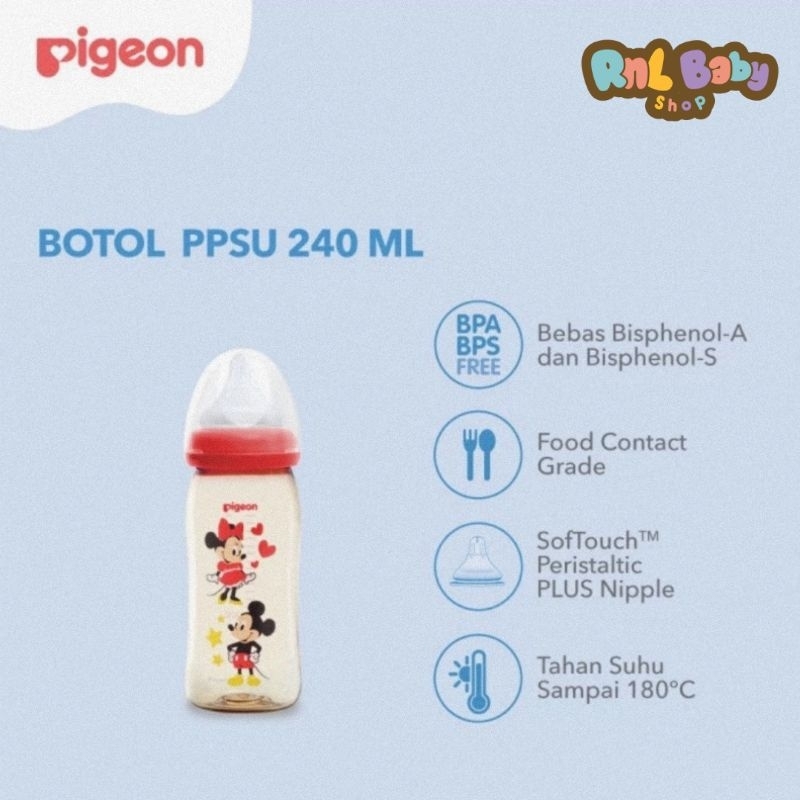 Pigeon Botol Susu PPSU Peristaltic Plus 240 ml Disney