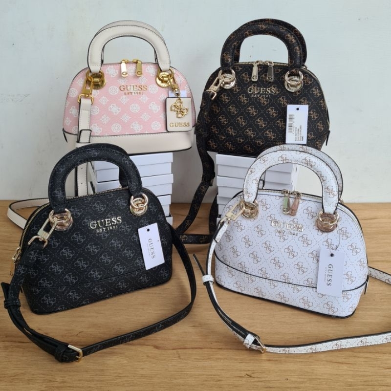 (WODB) READY STOCK tas cathleen small dome satchel multicolor black grey brown white BEIGE cream crossbody gb Ready stock cirebon ciayumajakuningan jawa barat