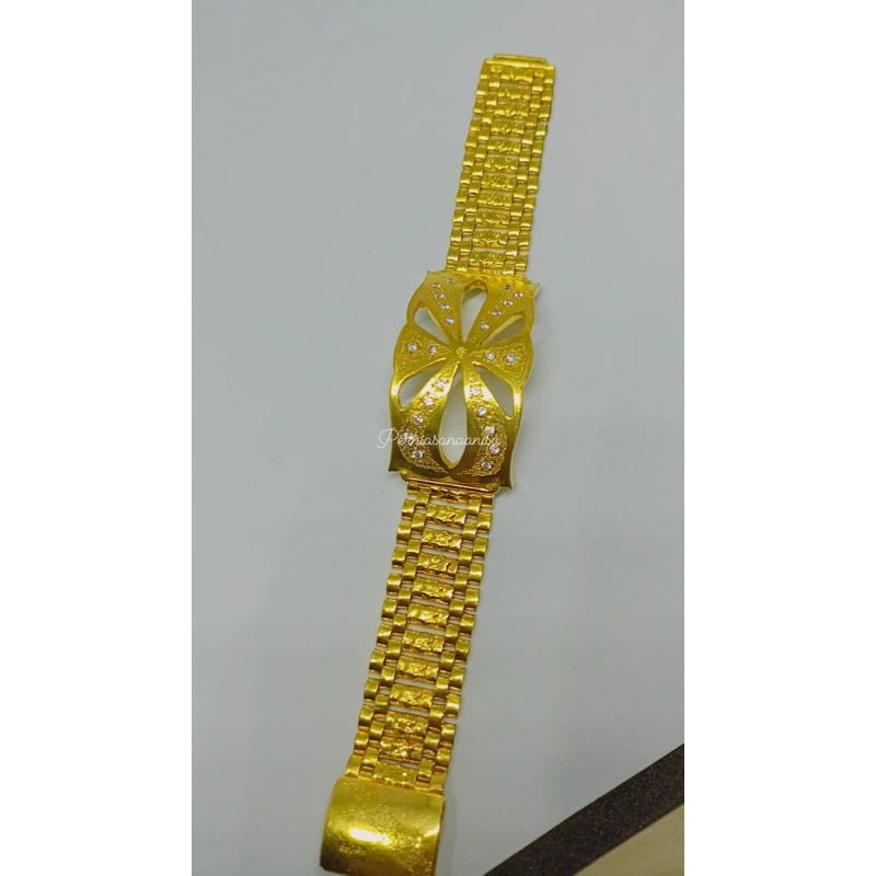 Gelang Plat Rolek Permata Lapis Emas999