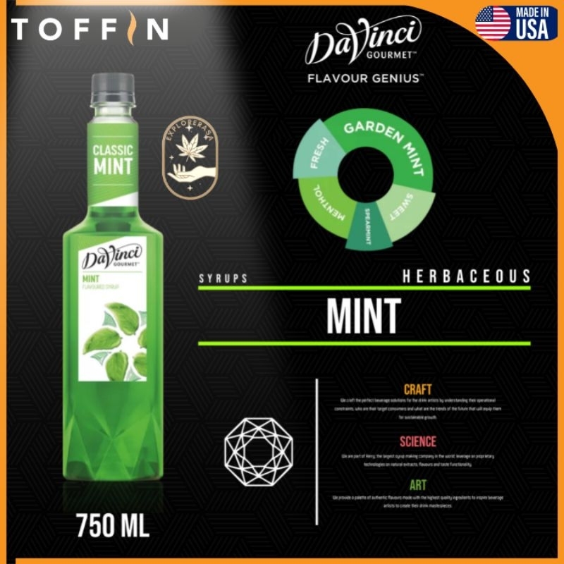 Davinci syrup rasa Mint 750ml